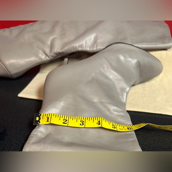 Vintage Chantal Slouch Knee Boots Gray Smooth Leather Women’s Size EU/39.5 US/8 - Picture 6 of 16